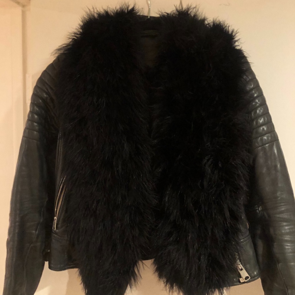 Reiss Ostrich Feather Scarf